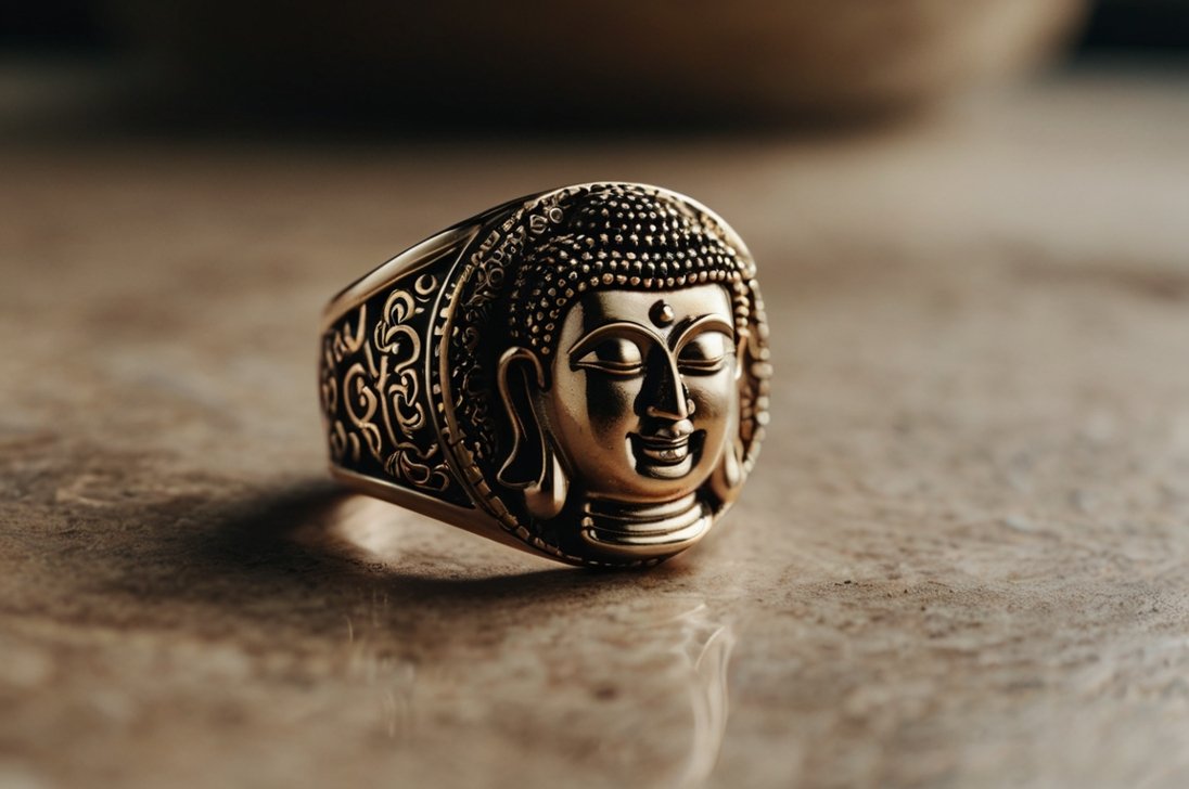 Nhẫn nam Phật Tổ mang phong cách và giá trị tâm linh.