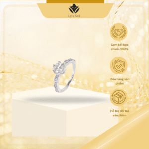 Nhẫn bạc nữ Lyna Soul thiết kế nụ đá phong cách sang trọng phụ kiện trang sức