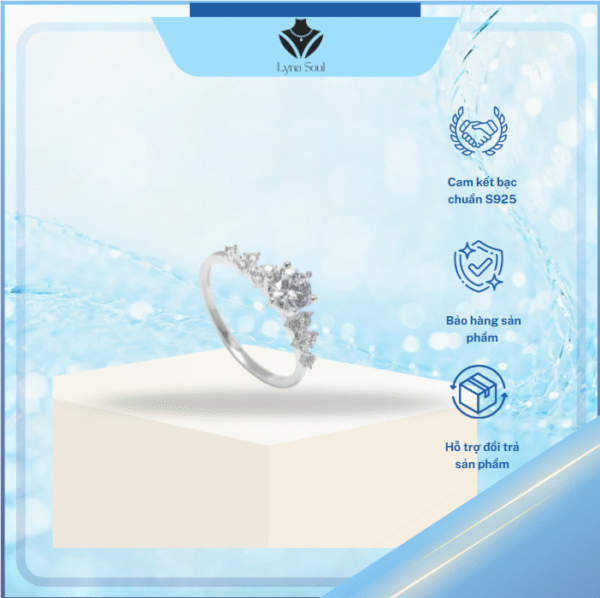 Nhẫn bạc nữ Lyna Soul  đính đá sang trọng