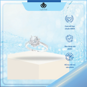 Nhẫn Bạc nữ đính đá đính kết hoa cao cấp, Nhẫn bạc đá cao Lyna Soul Trang sức Bạc cao cấp