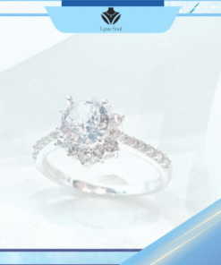 Alternative view of Nhẫn Bạc nữ đính đá đính kết hoa cao cấp, Nhẫn bạc đá cao Lyna Soul Trang sức Bạc cao cấp