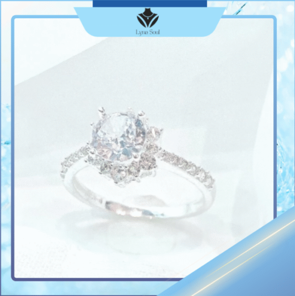 Nhẫn Bạc nữ đính đá đính kết hoa cao cấp, Nhẫn bạc đá cao Lyna Soul Trang sức Bạc cao cấp - Ảnh 2