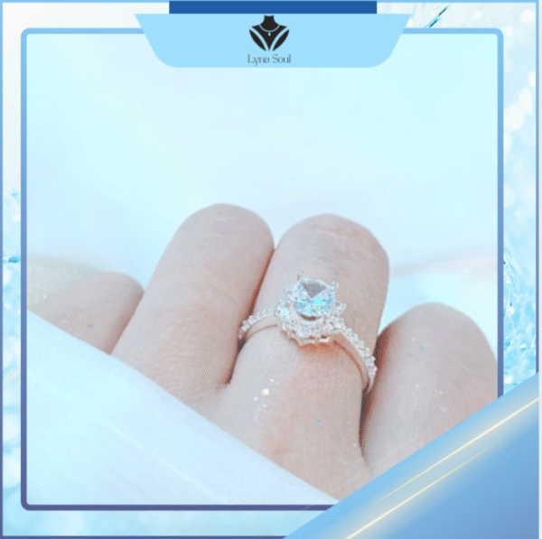 Nhẫn Bạc nữ đính đá đính kết hoa cao cấp, Nhẫn bạc đá cao Lyna Soul Trang sức Bạc cao cấp - Ảnh 3