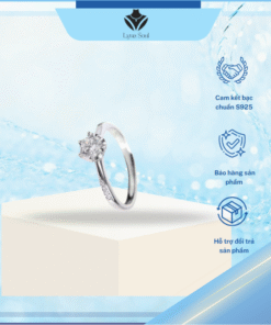 Nhẫn bạc nữ Lyna Soul 𝐋𝐮𝐜𝐲 𝐅𝐢𝐧𝐞 𝐑𝐢𝐧𝐠 S925 đính đá 4mm kim cương nhân tạo cao cấp