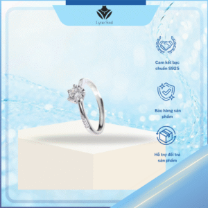 Nhẫn bạc nữ Lyna Soul 𝐋𝐮𝐜𝐲 𝐅𝐢𝐧𝐞 𝐑𝐢𝐧𝐠 S925 đính đá 4mm kim cương nhân tạo cao cấp
