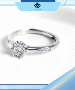 Alternative view of Nhẫn bạc nữ Lyna Soul 𝐋𝐮𝐜𝐲 𝐅𝐢𝐧𝐞 𝐑𝐢𝐧𝐠 S925 đính đá 4mm kim cương nhân tạo cao cấp