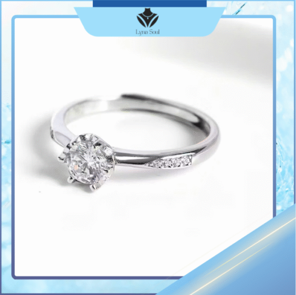 Nhẫn bạc nữ Lyna Soul 𝐋𝐮𝐜𝐲 𝐅𝐢𝐧𝐞 𝐑𝐢𝐧𝐠 S925 đính đá 4mm kim cương nhân tạo cao cấp - Ảnh 2