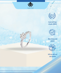 Nhẫn bạc nữ Lyna Soul thiết kế nụ đá phong cách sang trọng phụ kiện trang sức