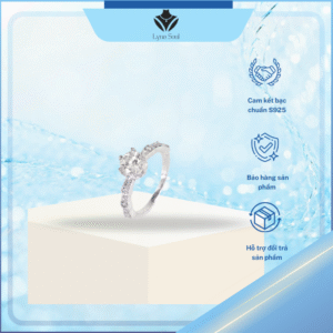 Nhẫn bạc nữ Lyna Soul thiết kế nụ đá phong cách sang trọng phụ kiện trang sức