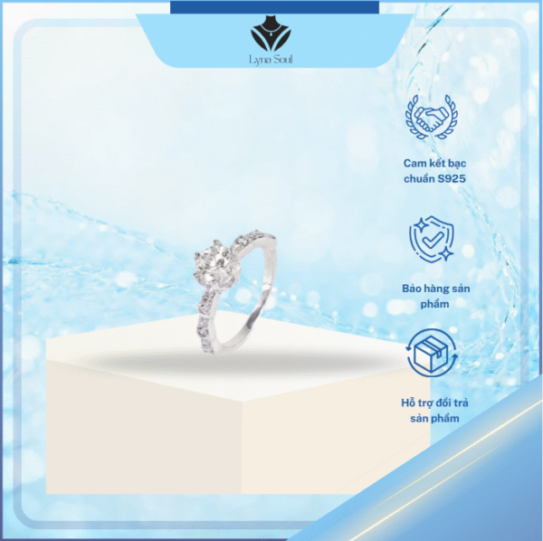 Nhẫn bạc nữ Lyna Soul thiết kế nụ đá phong cách sang trọng phụ kiện trang sức
