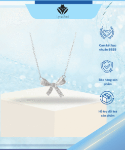 Dây chuyền bạc nữ nơ đính đá cao cấp phong cách ngọt ngào – Lyna Soul