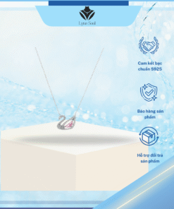 Dây chuyền bạc nữ thiên nga cách điệu đính đá cao cấp – Lyna Soul