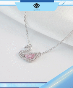 Alternative view of Dây chuyền bạc nữ thiên nga cách điệu đính đá cao cấp – Lyna Soul