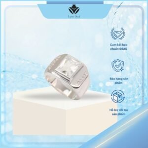 Nhẫn Bạc Nam Đính Đá Sang Trọng Lyna Soul - Thanh Lịch Cao Cấp