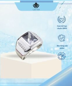 Alternative view of Nhẫn Bạc Nam Đính Đá Sang Trọng Lyna Soul - Thanh Lịch Cao Cấp