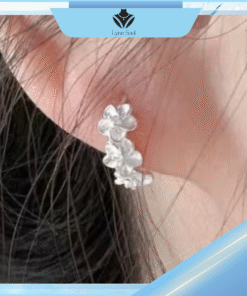 Alternative view of Khuyên tai bạc nữ Lyna Soul B0409 – Tròn trơn hình đài hoa xinh xắn