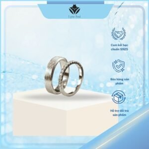 Nhẫn Đôi Bạc Lyna Soul Đính Đá Cho Nam & Nữ - Phong Cách Hiện Đại