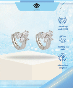Khuyên tai bạc nữ Lyna Soul B0102 – Tròn nơ bấm mini xinh xắn dáng ngắn