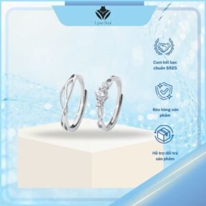 Cặp Nhẫn Đôi Bạc LynaSoul Đính Đá - Gắn Kết Yêu Thương