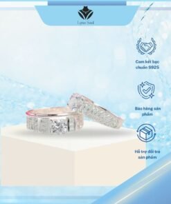 Cặp Nhẫn Đôi Bạc Lyna Soul Đính Đá Cao Cấp, Thiết Kế Đa Dạng Sang Trọng