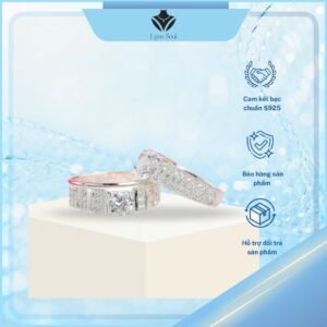 Cặp Nhẫn Đôi Bạc Lyna Soul Đính Đá Cao Cấp, Thiết Kế Đa Dạng Sang Trọng