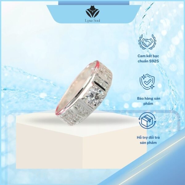 Cặp Nhẫn Đôi Bạc Lyna Soul Đính Đá Cao Cấp, Thiết Kế Đa Dạng Sang Trọng - Ảnh 3