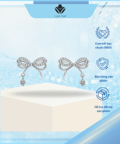 Khuyên tai bạc nữ Lyna Soul B0406 – Nơ đá nhảy lấp lánh sang trọng