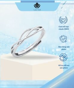 Alternative view of Cặp Nhẫn Đôi Bạc LynaSoul Đính Đá - Gắn Kết Yêu Thương