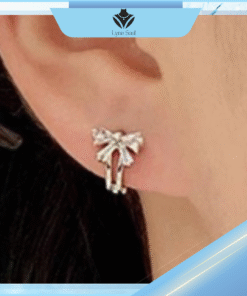Alternative view of Khuyên tai bạc nữ Lyna Soul B0102 – Tròn nơ bấm mini xinh xắn dáng ngắn