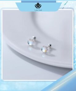 bông tai bạc đính đá moonstone
