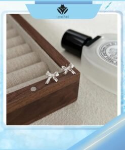 bông tai bạc hình nơ thiết kế mềm mại