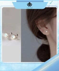 bông tai bạc đính đá moonstone