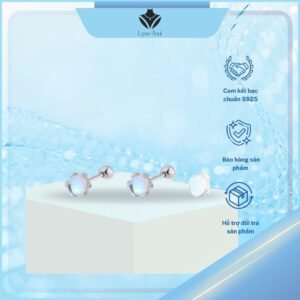bông tai bạc đính đá moonstone