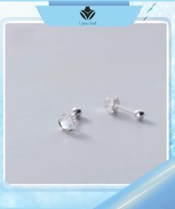 bông tai bạc đính đá moonstone