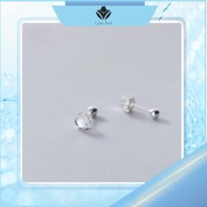 bông tai bạc đính đá moonstone
