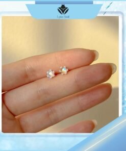 bông tai bạc đính đá moonstone
