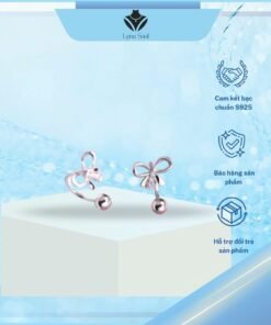 bông tai bạc hình nơ