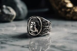 Nhẫn nam Phật Tổ thể hiện sự bình an và tôn kính.
