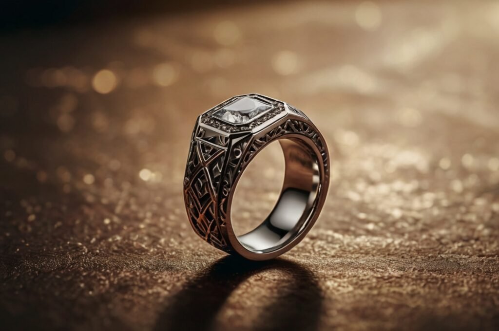 Nhẫn nam hột oval, sang trọng và bền lâu.